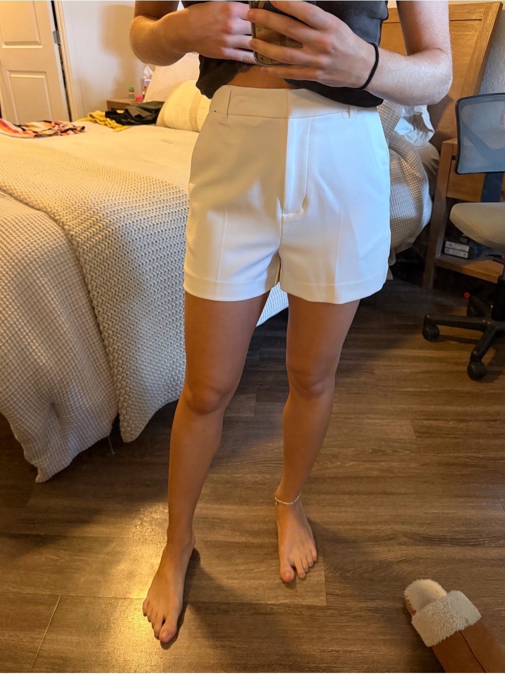 Express high waisted white shorts size 0